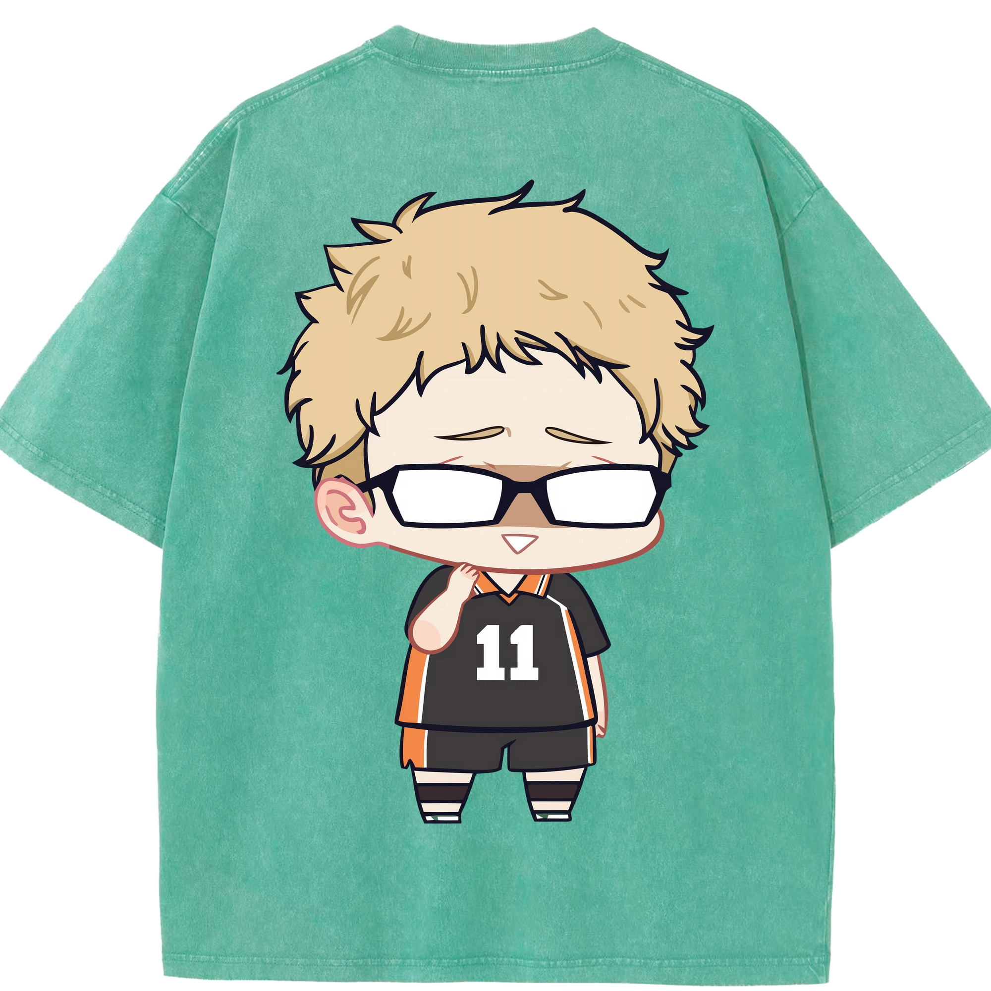 （画像用） ハイキュー!! Haikyu!! 綿100% ヴィンテージ風 半袖Tシャツ（背面プリント）